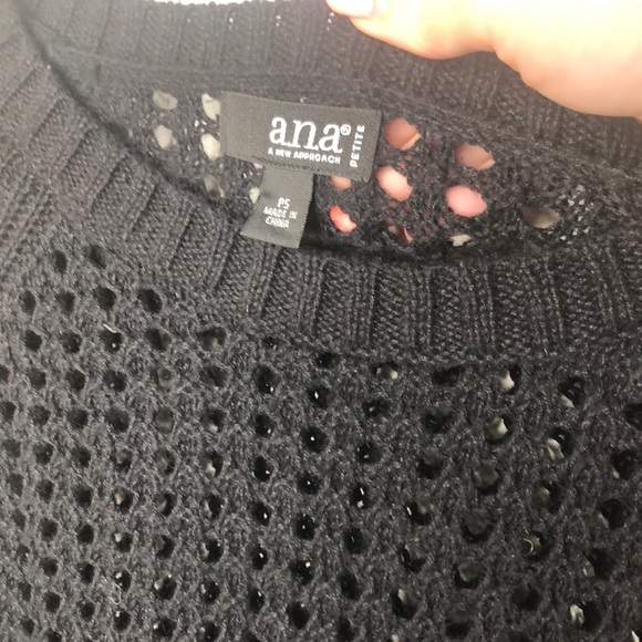 Ana Petite Black Cutout Scoop Neck Sweater - Picture 3 of 5